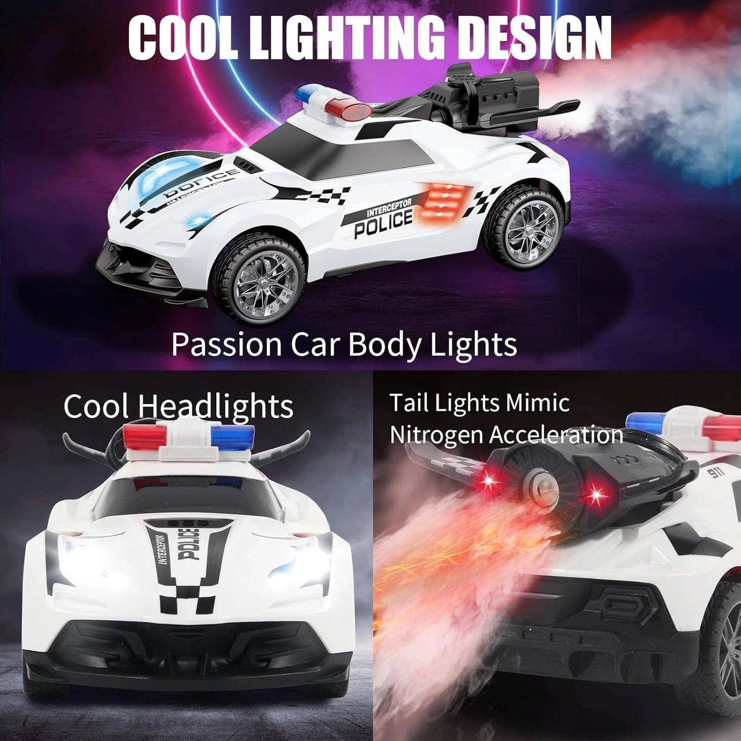 POLICE RACER - PATRULLA CON HUMO REAL Y LUCES